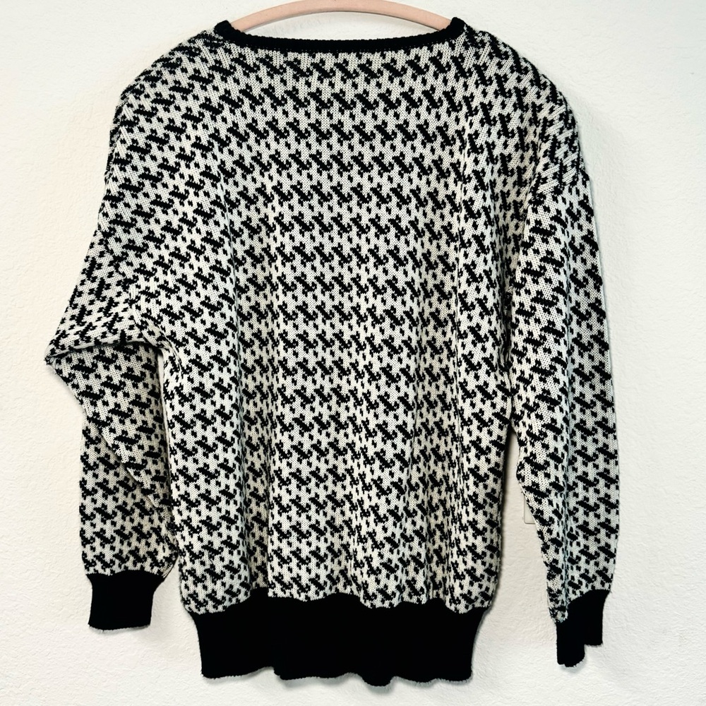 VINTAGE ANN WI HOUNDSTOOTH SWEATER - Picture 6 of 7